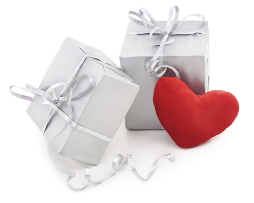 Gifts beloved isolated on a white background.