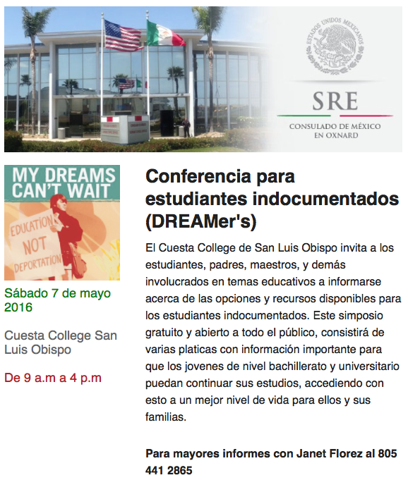 Conferencia para estudiantes indocumentados (DREAMer's)