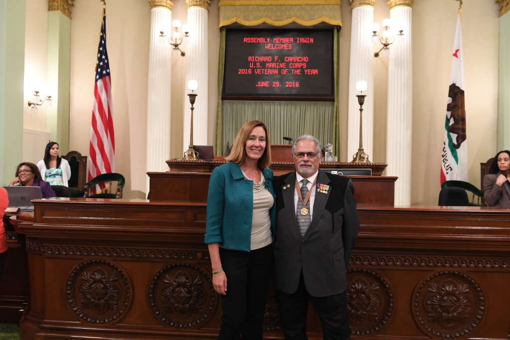 Assemblymember Jacqui Irwin, D-Thousand Oaks, has selected Richard F. Camacho of Camarillo as the 44th District 'Veteran of the Year.' Courtesy photo.