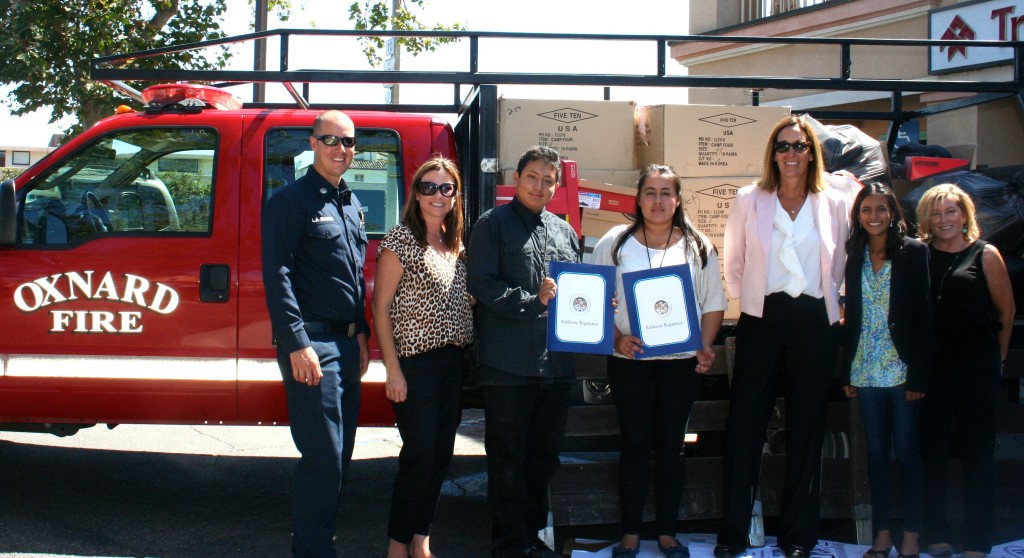 Representatives with the Oxnard Fire Department gather with Assemblymember Jacqui Irwin, interns, and staff Senior Member Nancy Frawley. Courtesy photo.