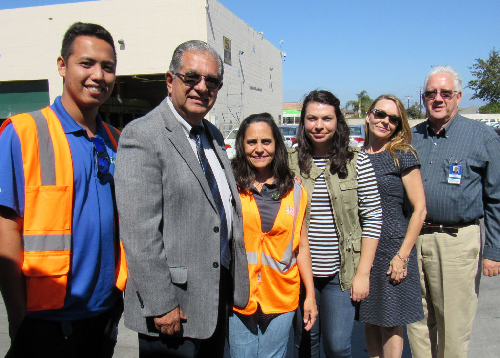 General Manager Steve Brown (far right) and GCTD Board Member, Supervisor John Zaragoza congratulate staff on Safety Awards Day. Courtesy photo.