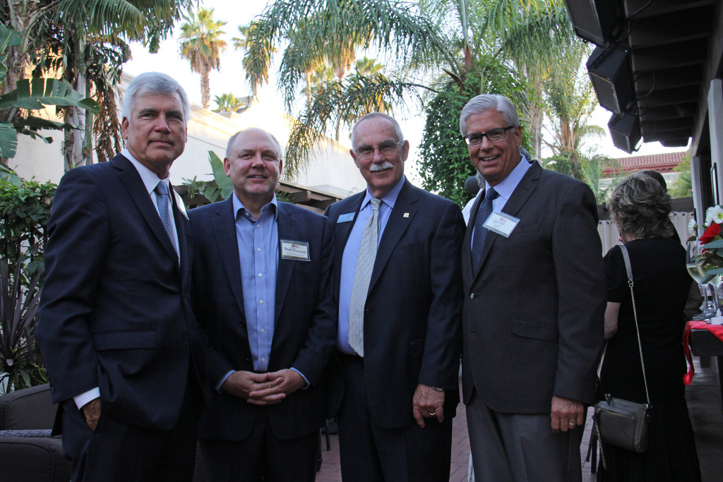 From left, John Fowler, PSHH CEO/President; Mark Rasmussen, California Community Reinvestment Corporation; Clyde Freeman, Montecito Bank & Trust; George Leis, Montecito Bank & Trust at the Santa Barbara Thanking Our Partners Event at  Blush. Courtesy photo.