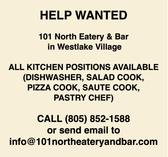 Help Wanted — 101 North Eatery & Bar